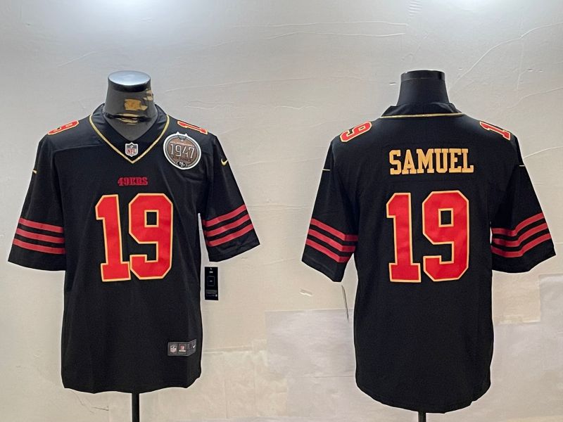 Men San Francisco 49ers #19 Samuel Black Gold 2024 Nike Limited NFL Jersey style 12301